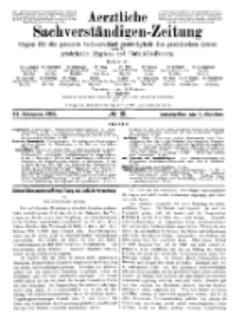 Aerztliche Sachverständigen-Zeitung, 11. Jg. 1. Oktober 1905, No 19.