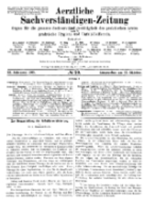 Aerztliche Sachverständigen-Zeitung, 11. Jg. 15. Oktober 1905, No 20.