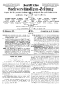 Aerztliche Sachverständigen-Zeitung, 11. Jg. 1. November 1905, No 21.