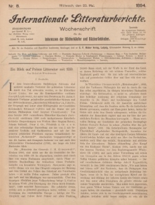 Internationale Litteraturberichte, Mittwoch 23. Mai 1894, Nr 8.