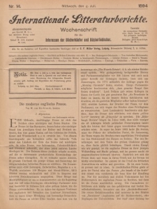 Internationale Litteraturberichte, Mittwoch 4. Juli 1894, Nr 14.