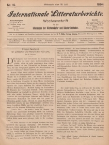 Internationale Litteraturberichte, Mittwoch 18. Juli 1894, Nr 16.