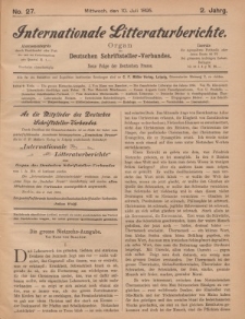 Internationale Litteraturberichte, Mittwoch 10. Juli 1895, Nr 27.