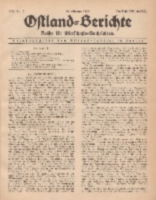 Ostland-Berichte. Reihe B. Wirtschafts-Nachrichten, 25. Oktober 1933, Nr 3.