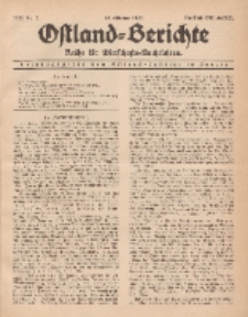 Ostland-Berichte. Reihe B. Wirtschafts-Nachrichten, 25. Oktober 1933, Nr 3.