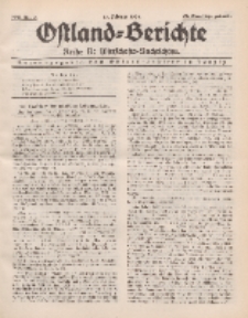 Ostland-Berichte. Reihe B. Wirtschafts-Nachrichten, 15. Februar 1934, Nr 6.