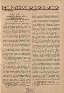 Die Naturwissenschaften. Wochenschrift..., 11. Jg. 1923, 12. Januar, Heft 2.