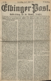 Elbinger Post, Nr. 75, Donnerstag 1 April 1875, 2 Jh