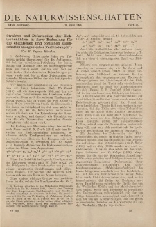 Die Naturwissenschaften. Wochenschrift..., 11. Jg. 1923, 9. März, Heft 10.