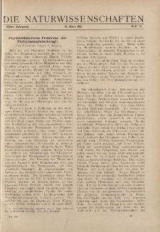 Die Naturwissenschaften. Wochenschrift..., 11. Jg. 1923, 30. März, Heft 13.