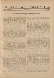 Die Naturwissenschaften. Wochenschrift..., 11. Jg. 1923, 13. Juli, Heft 28.