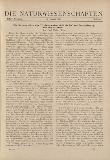 Die Naturwissenschaften. Wochenschrift..., 11. Jg. 1923, 3. August, Heft 31.