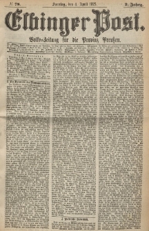 Elbinger Post, Nr. 78, Sonntag 4 April 1875, 2 Jh