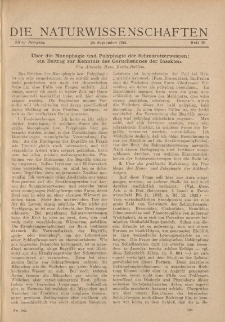 Die Naturwissenschaften. Wochenschrift..., 11. Jg. 1923, 28. September, Heft 39.