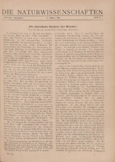 Die Naturwissenschaften. Wochenschrift..., 12. Jg. 1924, 4. Januar, Heft 1.