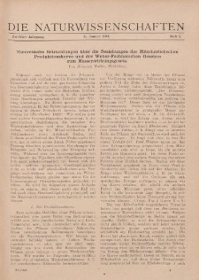 Die Naturwissenschaften. Wochenschrift..., 12. Jg. 1924, 11. Januar, Heft 2.