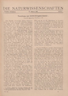 Die Naturwissenschaften. Wochenschrift..., 12. Jg. 1924, 25. Januar, Heft 4.