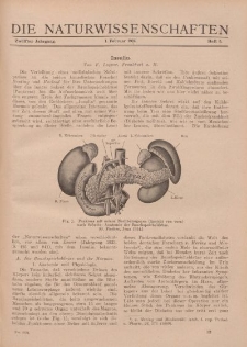 Die Naturwissenschaften. Wochenschrift..., 12. Jg. 1924, 1. Februar, Heft 5.