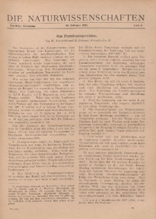 Die Naturwissenschaften. Wochenschrift..., 12. Jg. 1924, 22. Februar, Heft 8.
