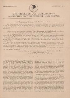 Mitteilungen der Gesellschaft Deutscher Naturforscher und Aerzte, 1. Jg. 1924, Februar, Nr 2.