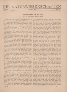 Die Naturwissenschaften. Wochenschrift..., 12. Jg. 1924, 28. März, Heft 13.