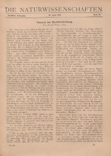 Die Naturwissenschaften. Wochenschrift..., 12. Jg. 1924, 18. April, Heft 16.