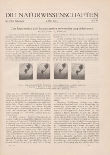 Die Naturwissenschaften. Wochenschrift..., 12. Jg. 1924, 2. Mai, Heft 18.