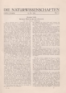 Die Naturwissenschaften. Wochenschrift..., 12. Jg. 1924, 23. Mai, Heft 21.