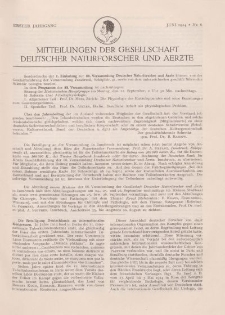 Mitteilungen der Gesellschaft Deutscher Naturforscher und Aerzte, 1. Jg. 1924, Juni, Nr 6.