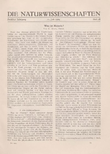 Die Naturwissenschaften. Wochenschrift..., 12. Jg. 1924, 11. Juli, Heft 28.