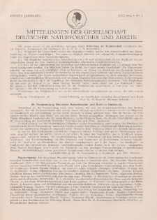 Mitteilungen der Gesellschaft Deutscher Naturforscher und Aerzte, 1. Jg. 1924, Juli, Nr 7.