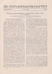 Die Naturwissenschaften. Wochenschrift..., 12. Jg. 1924, 8. August, Heft 32.