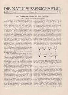 Die Naturwissenschaften. Wochenschrift..., 12. Jg. 1924, 12. August, Heft 34.
