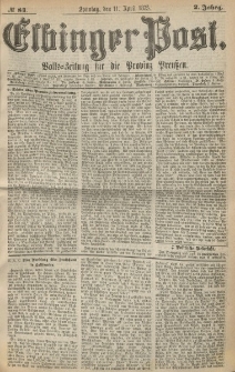 Elbinger Post, Nr. 84, Sonntag 11 April 1875, 2 Jh