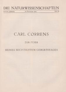 Die Naturwissenschaften. Wochenschrift..., 12. Jg. 1924, 19. September, Heft 38.