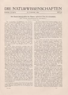 Die Naturwissenschaften. Wochenschrift..., 12. Jg. 1924, 26. September, Heft 39.