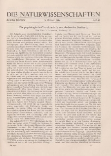 Die Naturwissenschaften. Wochenschrift..., 12. Jg. 1924, 3. Oktober, Heft 40.