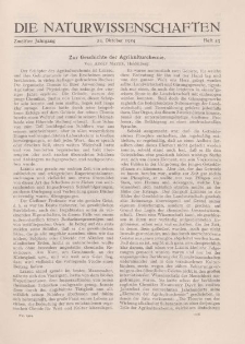 Die Naturwissenschaften. Wochenschrift..., 12. Jg. 1924, 24. Oktober, Heft 43.