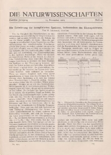 Die Naturwissenschaften. Wochenschrift..., 12. Jg. 1924, 14. November, Heft 46.