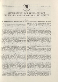 Mitteilungen der Gesellschaft Deutscher Naturforscher und Aerzte, 5. Jg. 1928, April, Nr 1.