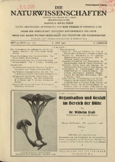 Die Naturwissenschaften. Wochenschrift..., 16. Jg. 1928, 8. Juni, Heft 23.