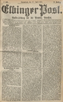 Elbinger Post, Nr. 89, Sonnabend 17 April 1875, 2 Jh