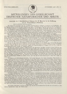 Mitteilungen der Gesellschaft Deutscher Naturforscher und Aerzte, 5. Jg. 1928, November, Nr 6/7.