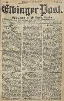 Elbinger Post, Nr. 92, Mittwoch 21 April 1875, 2 Jh