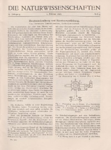 Die Naturwissenschaften. Wochenschrift..., 17. Jg. 1929, 1. Februar, Heft 5.