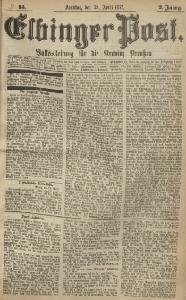 Elbinger Post, Nr. 95, Sonntag 25 April 1875, 2 Jh