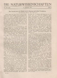 Die Naturwissenschaften. Wochenschrift..., 17. Jg. 1929, 22. Februar, Heft 8.
