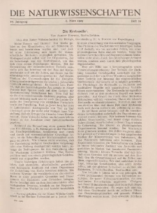 Die Naturwissenschaften. Wochenschrift..., 17. Jg. 1929, 8. März, Heft 10.