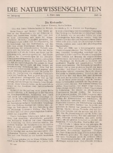 Die Naturwissenschaften. Wochenschrift..., 17. Jg. 1929, 8. März, Heft 10.