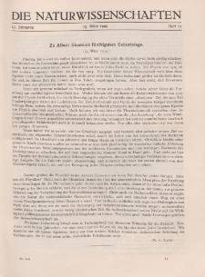 Die Naturwissenschaften. Wochenschrift..., 17. Jg. 1929, 15. März, Heft 11.